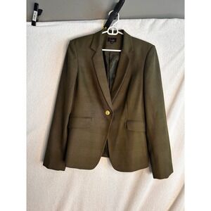 JM Studio by John Meyer Olive Green Check Blazer Gold Button Jacket  10